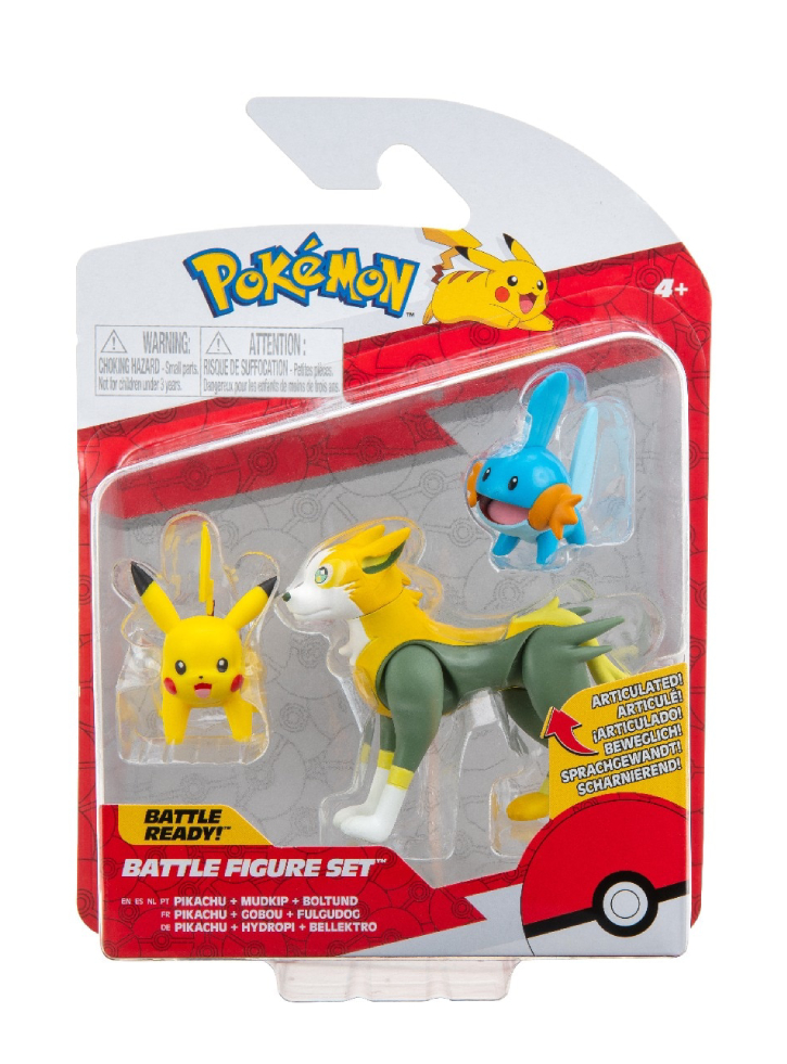 Figurine Pokemon Battle Pikachu,Mudkip,Boltund