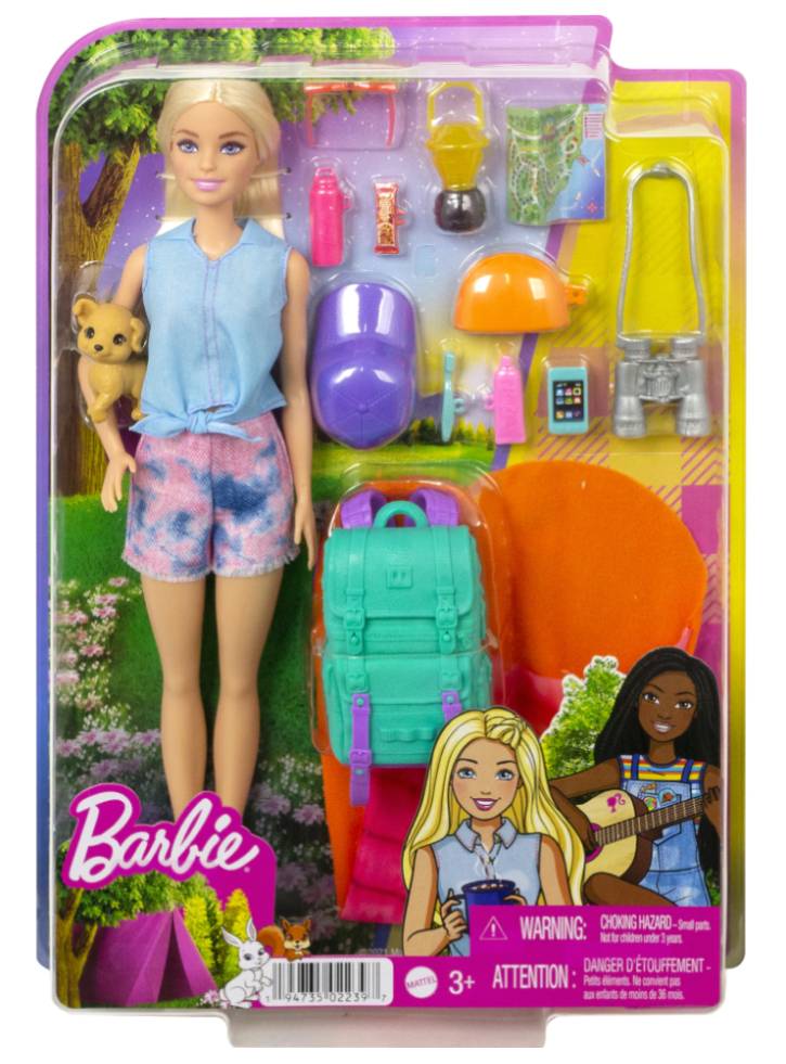 Papusa Barbie & Camping with Puppy Malibu (HDF73)