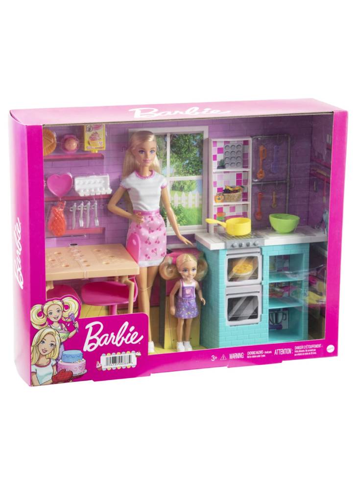 Papusa Barbie & Chelsea Baking Set and Accessories (HBX03)