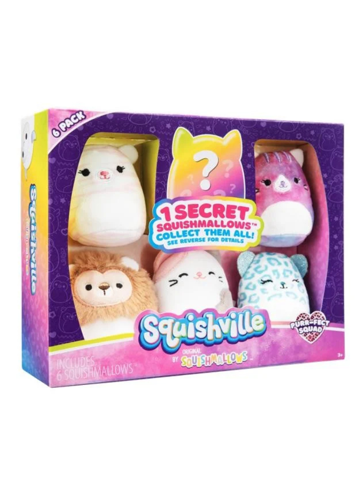 Set 6 Plus Squishville Asst S1 Purr-fect Squad 5cm