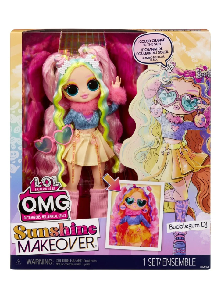 Papusa L.O.L. Surprise OMG Sunshine Makeover Fashion Bubblegum (589426)