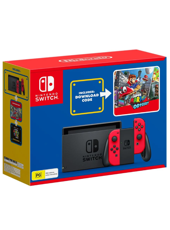 Consola Nintendo Switch & Joy Con Red + Mario Odyssey Bundle (Code)