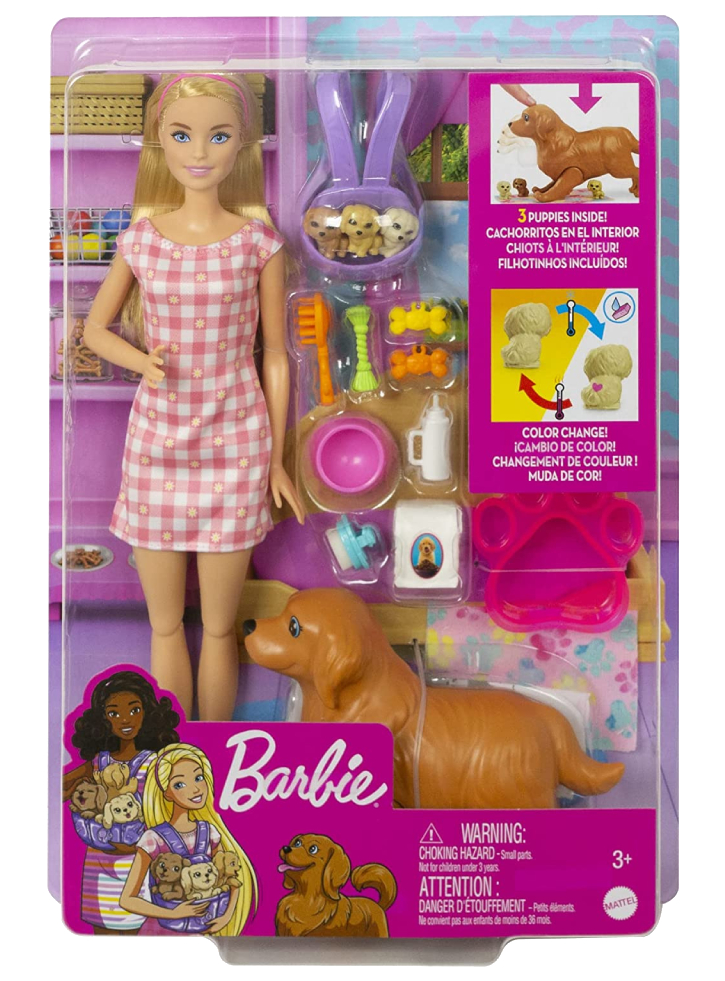 Papusa Barbie & Newborn Pups (HCK75)