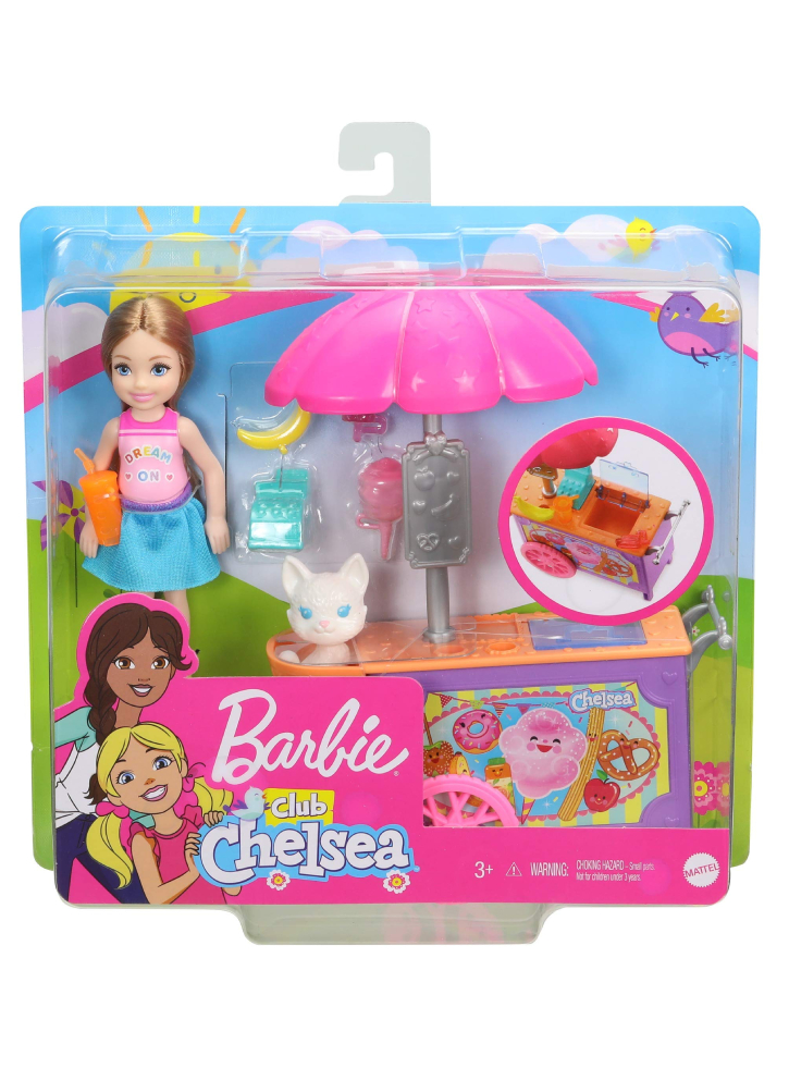 Set papusa Barbie Club Chelsea & Snack Cart (GHV76)