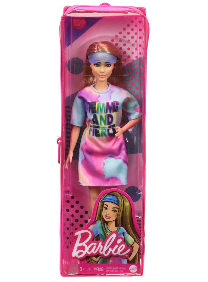 Papusa Barbie Fashionistas Petite Light Brown Hair with Tie-Dye T-Shirt Dress (GRB51)