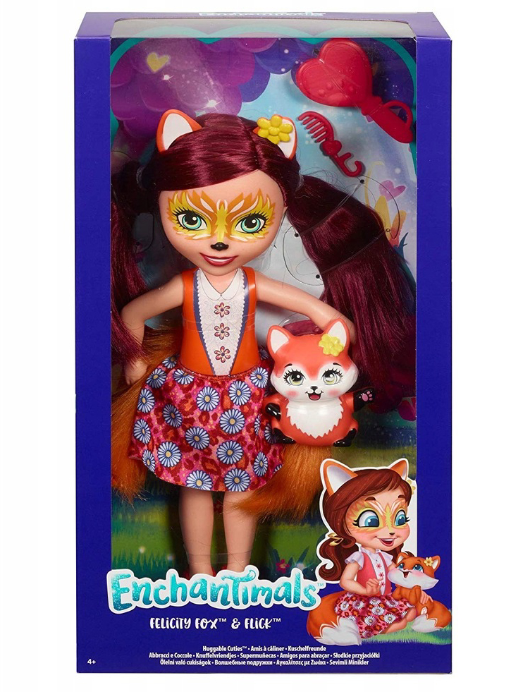 Papusa Enchantimals Huggable Cuties Big Felicity Fox Flick (30cm) (FRH53)