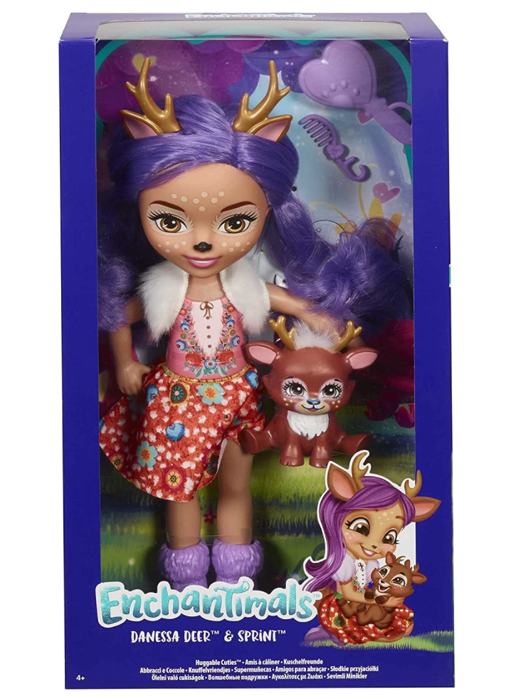 Papusa Enchantimals Huggable Cuties Big Danessa Deer Sprint 30cm (FRH54)