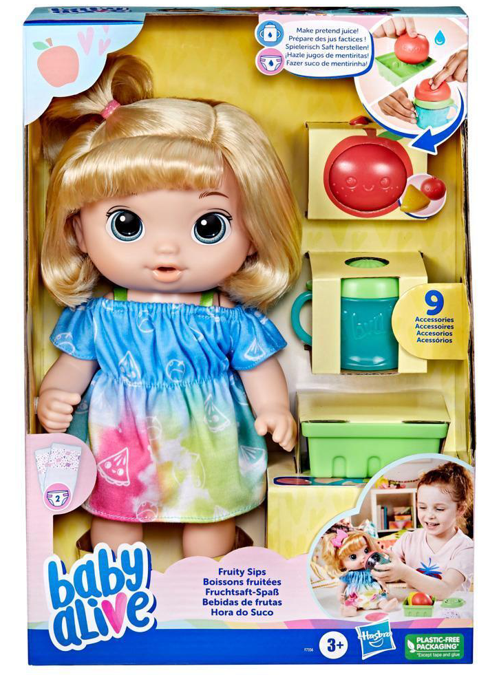 Papusa Baby Alive Fruity Sips Apple Blonde Hair (F7356)