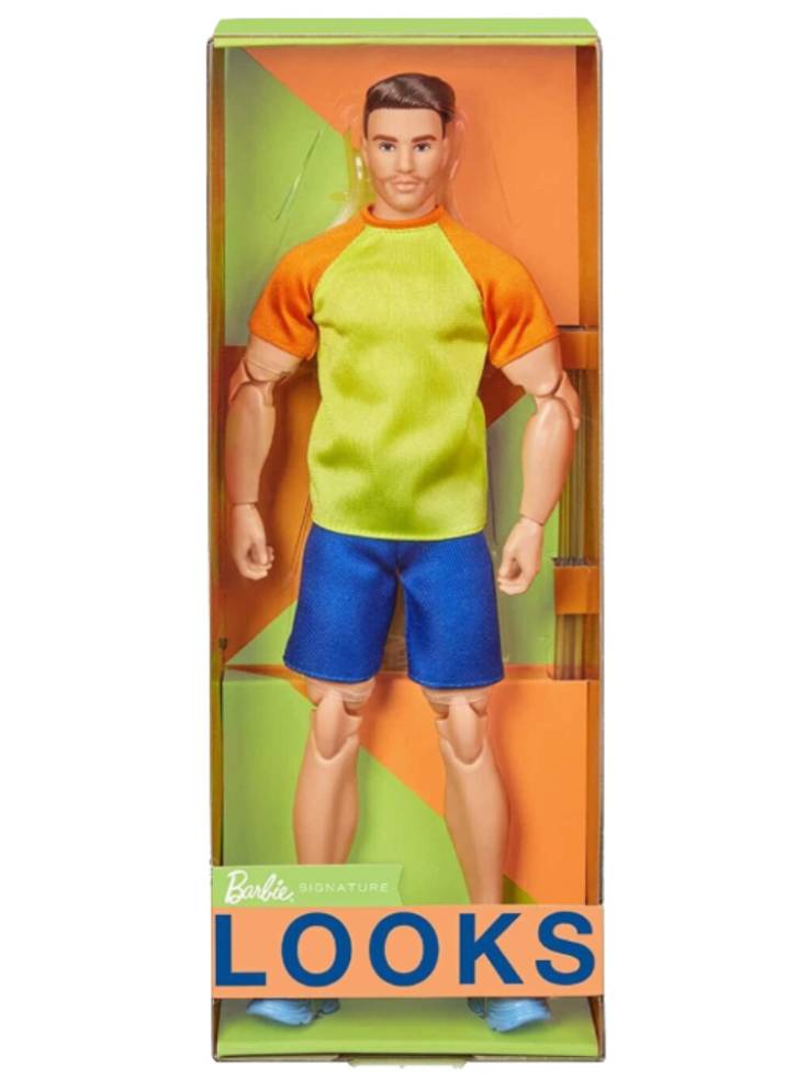 Papusa Ken Barbie Signature Looks with Yellow Shirt Model (HJW85)