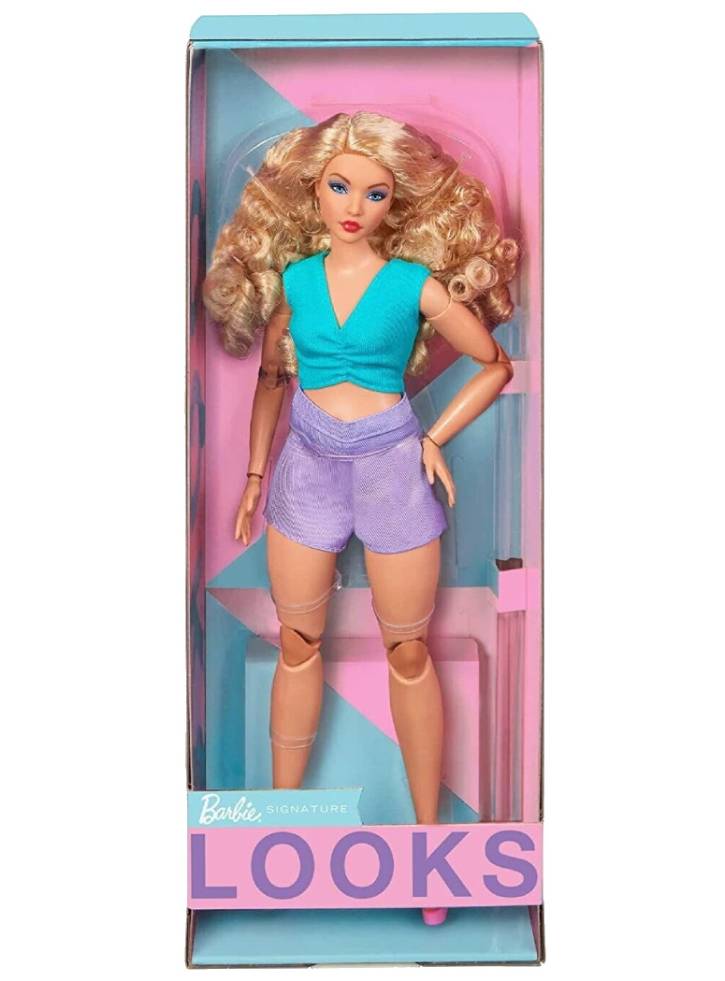 Papusa Barbie Signature Looks Blonde & Purple Shorts Model (HJW83)