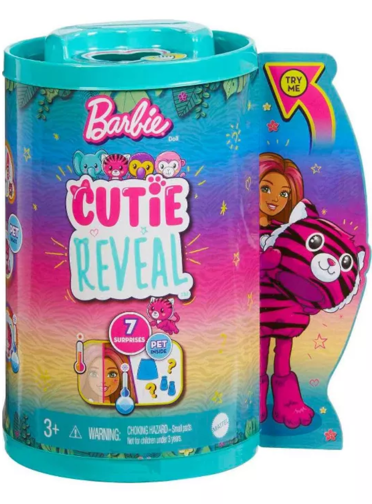 Papusa Barbie Chelsea Cutie Reveal Jungle Series Tiger (HKR15)