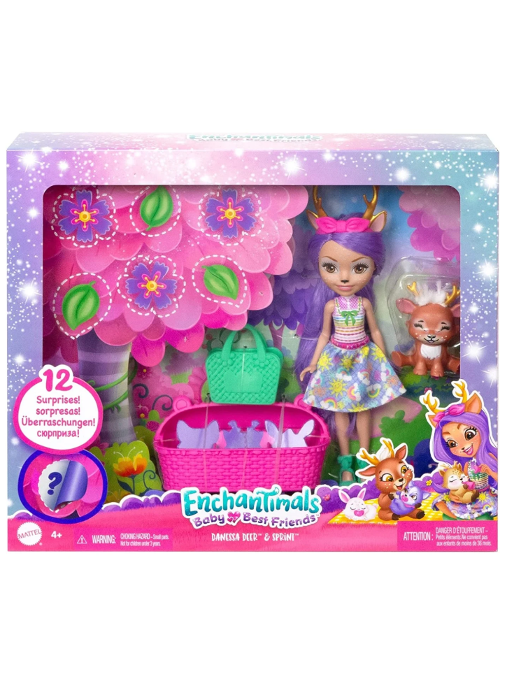Papusa Enchantimals Baby Best Friends Danessa Deer Sprint (HLK84)