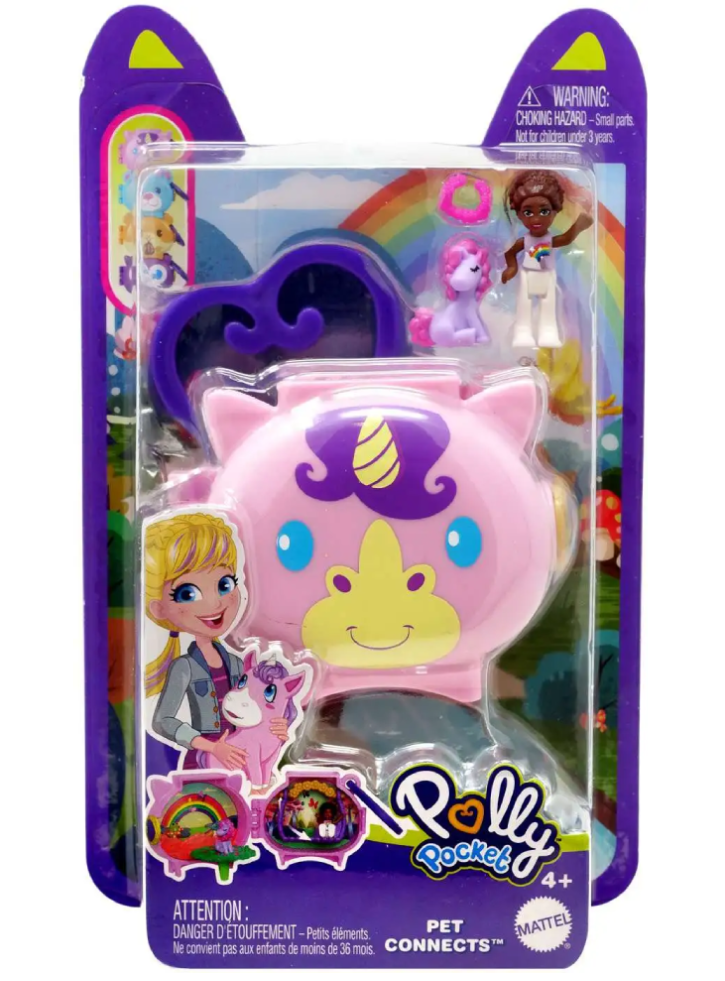 Set Polly Pocket Mini Pet Connects Unicorn Compact (HHW31)