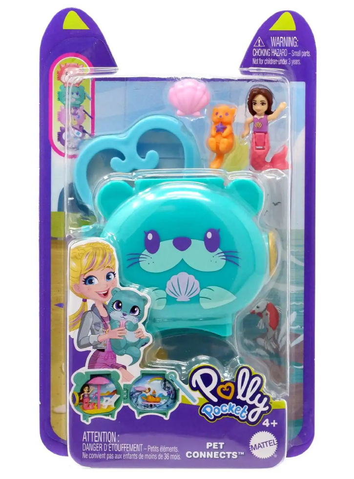 Set Polly Pocket Mini Pet Connects - Otter Compact (HKV48)