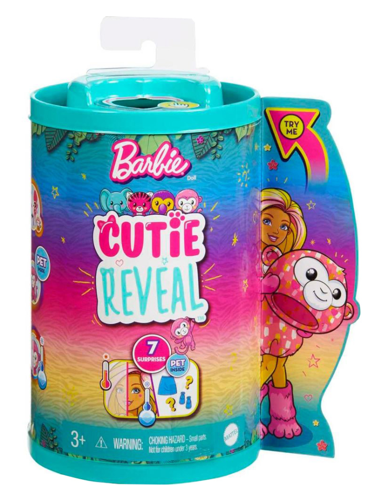 Papusa Barbie Chelsea Cutie Reveal Jungle Series Monkey (HKR14)