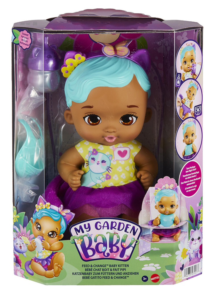 Papusa My Garden Baby Feed And Change Kitten (Light Blue Hair) (HHL22)