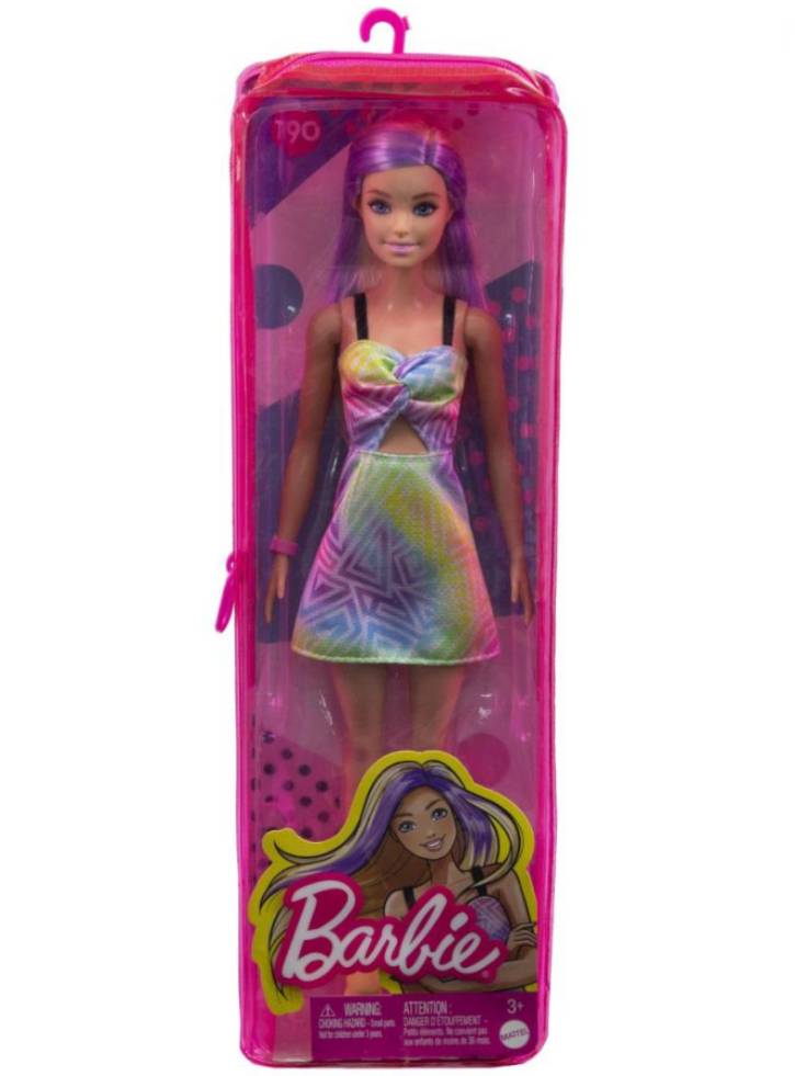 Papusa Barbie Fashionistas Purple Streaks, Romper Dress Blonde Hair (HBV22)
