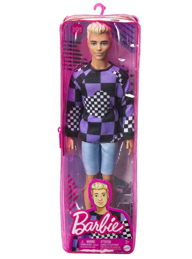 Papusa Barbie Ken Fashionistas Blonde Checkered Sweater Blonde Hair (HBV25)
