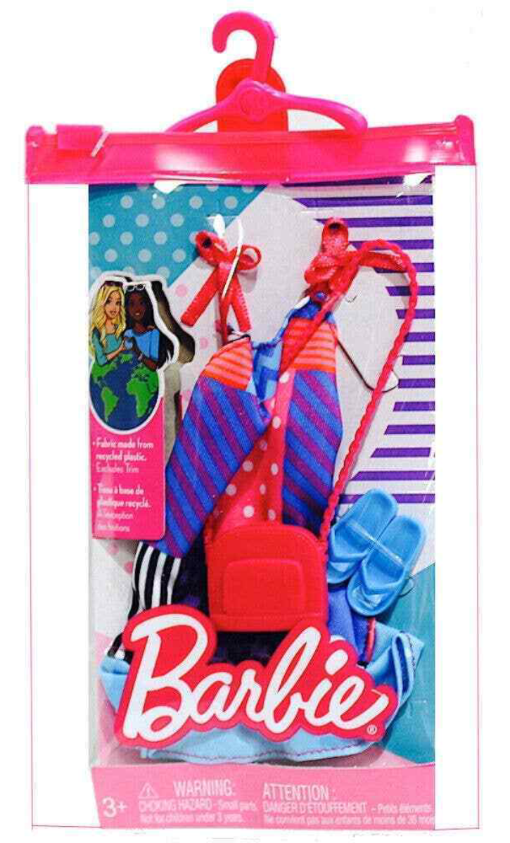 Set Barbie Fashion Pack Summer Dress Sandals Purse (HBV36)