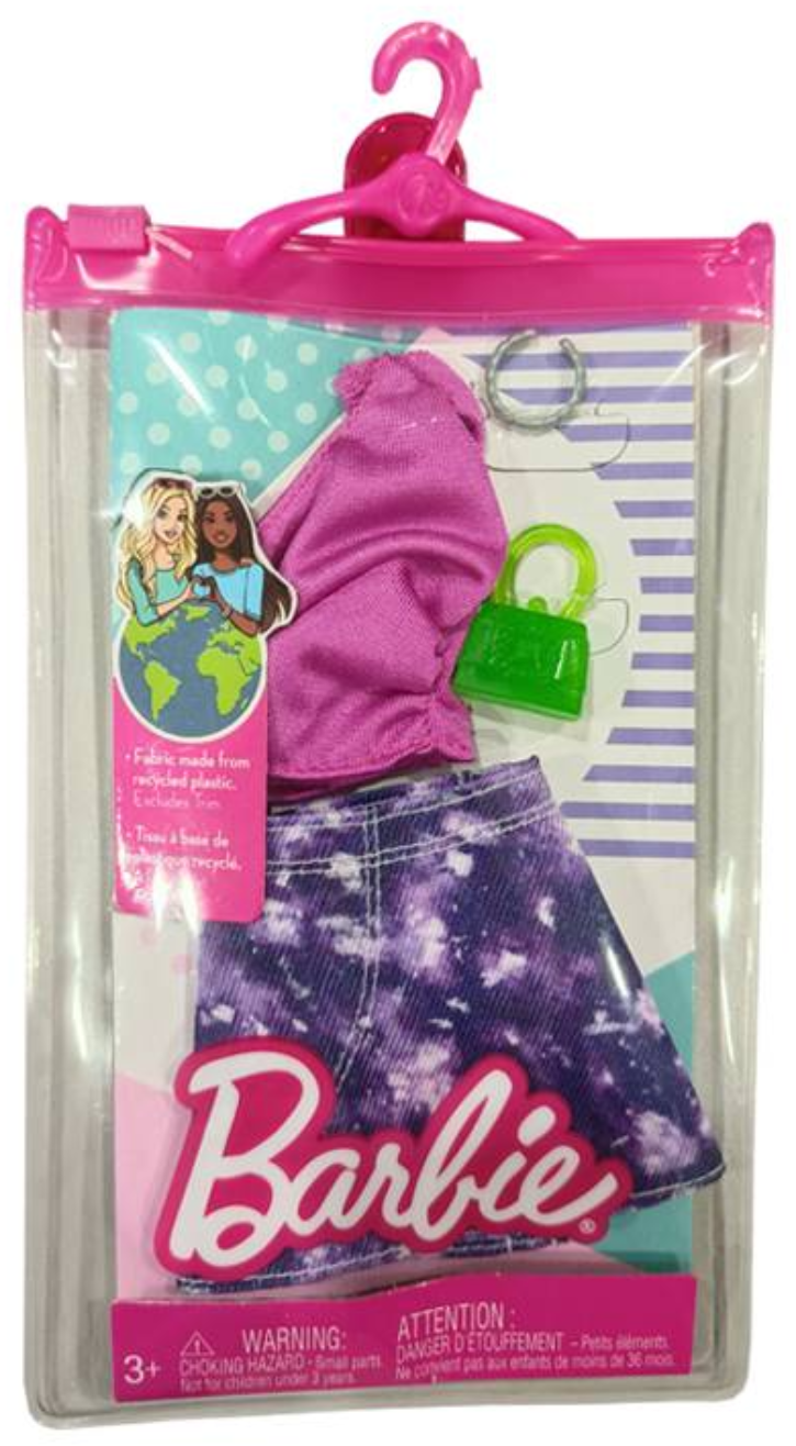 Set Barbie Fashion Pack Pink Color Shirt & Purple Color Skirt (HJT19)