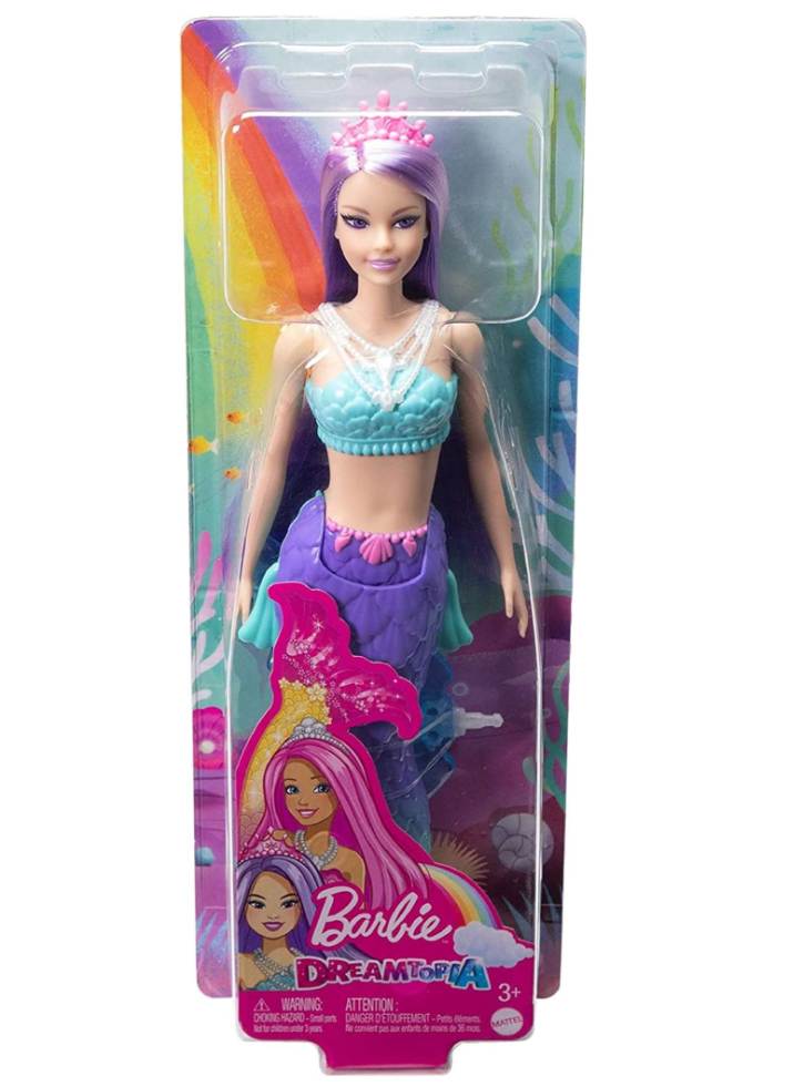 Papusa Barbie Dreamtopia Purple Hair & Blue Purple Ombre Mermaid Tail and Tiara (HGR10)