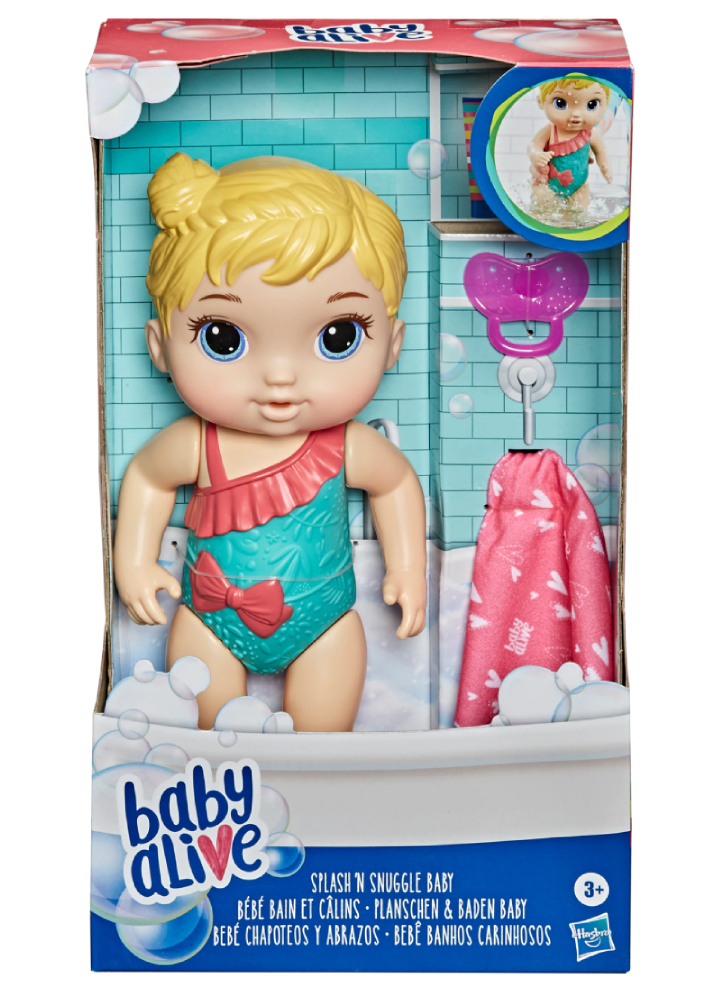 Papusa Baby Alive Splash n Snuggle Baby (Blonde) (E8721)