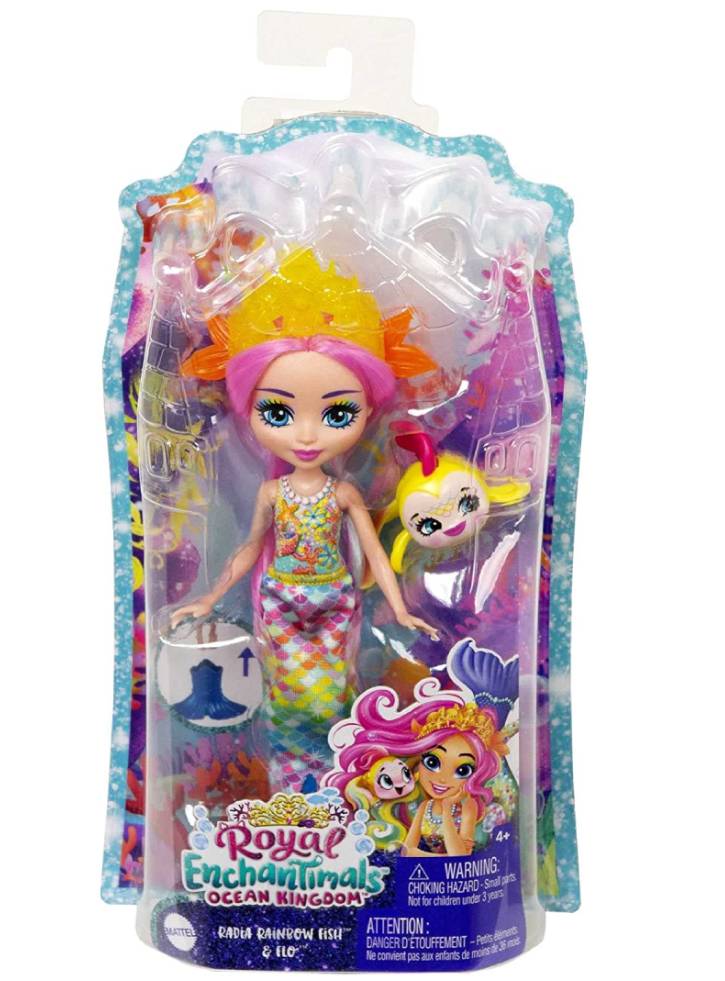 Papusa Royals Enchantimals Ocean Kingdom Radia Rainbow Fish Flo (HCF68)