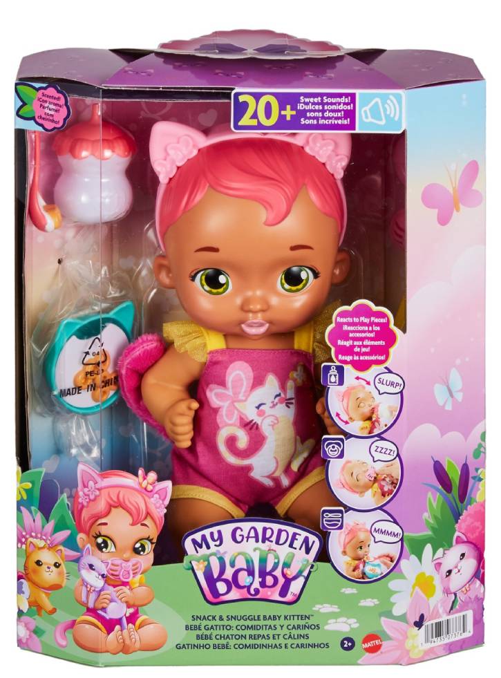 Papusa My Garden Baby Snack Snuggletm Baby Kitten Hot Pink (HHP29)