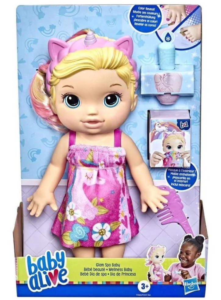 Papusa Baby Alive Glam Spa Baby Blonde (F3564)