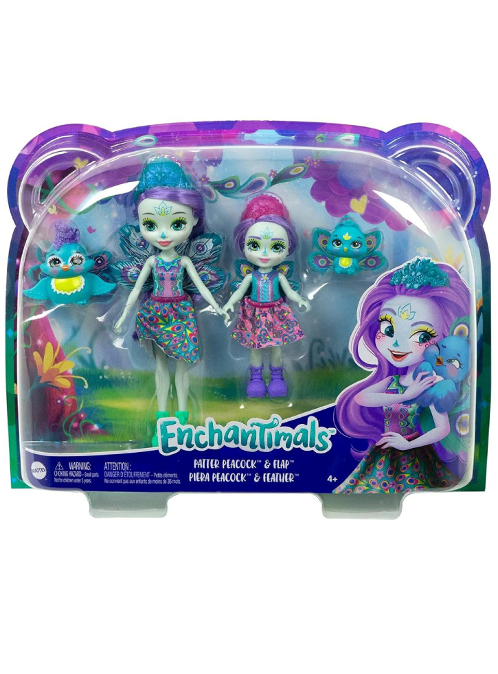 Papusa Enchantimals Patter Peacock Flap Sisters (HCF83)