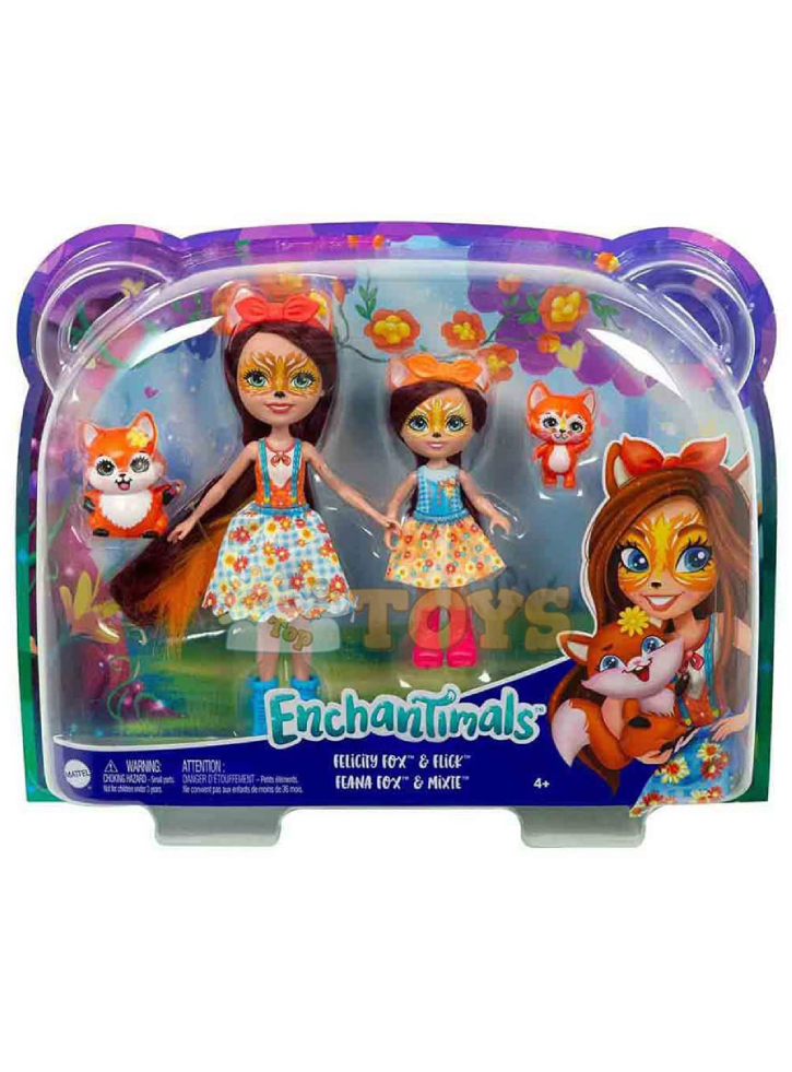 Papusa Enchantimals Felicity Fox Flick Sisters (HCF81)