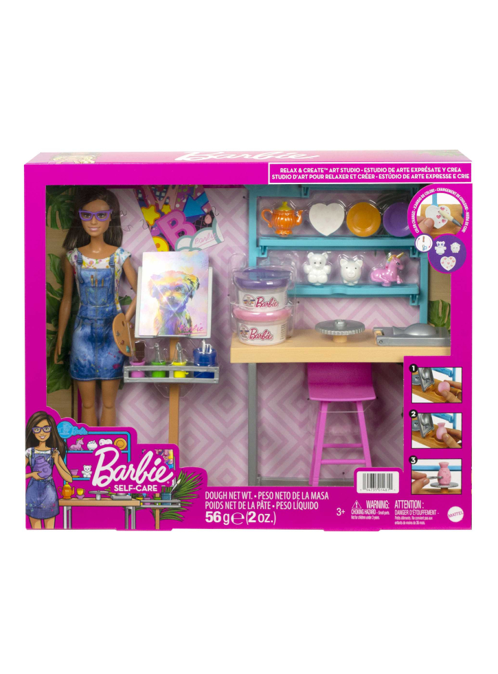 Papusa Barbie Self-Care Relax Create Art Studio (HCM85)