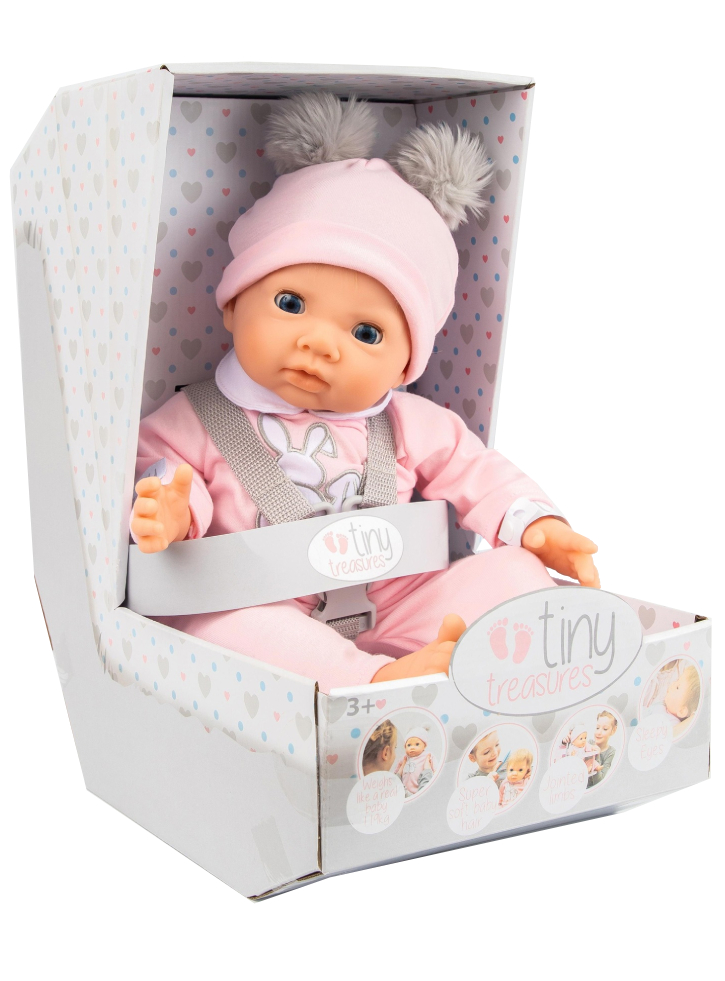 Papusa Tiny Treasures Pink Pom Pom w. Blond Hair (30168)