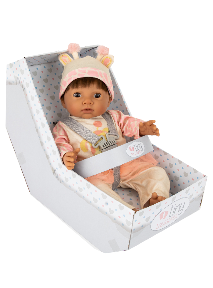 Papusa Tiny Treasures Brown haired Giraffe outfit (30269)