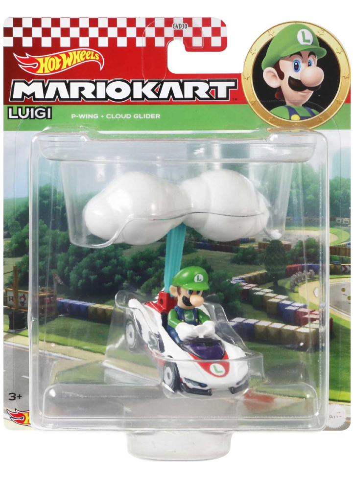 Hot Wheels Mario Kart Luigi P-Wing + Cloud Glider (GVD35)