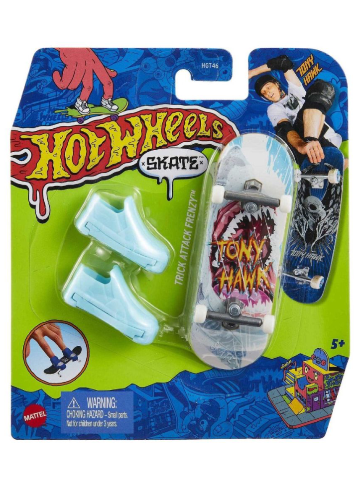 Hot Wheels Skate Fingerboard & Shoes Tony Hawk Trick Attack Frenzy (HGT57)