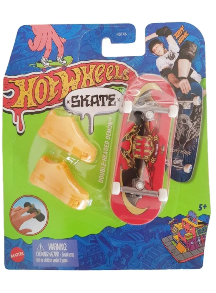 Hot Wheels Skate Fingerboard & Shoes Tony Hawk Double-Headed Demon (HNG27)
