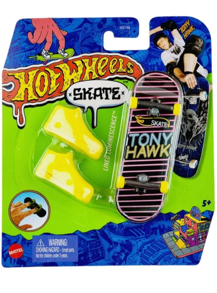 Hot Wheels Skate Fingerboard & Shoes Tony Hawk Lined Luminescence (HNG33)