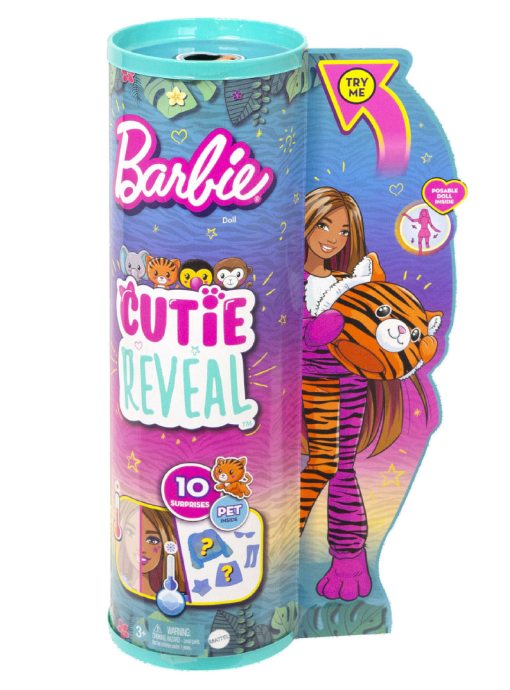 Papusa Barbie Cutie Reveal Jungle Serie Tiger (HKP99)