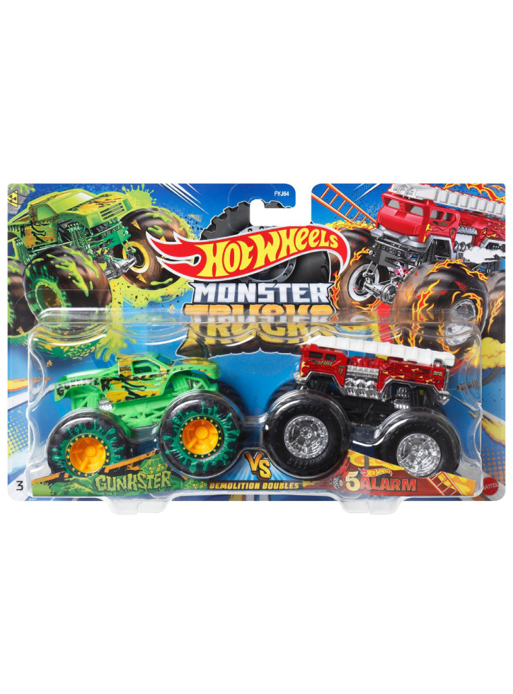 Hot Wheels Monster Trucks Demolition Doubles Gunkster VS 5 Alarm (HLT69)