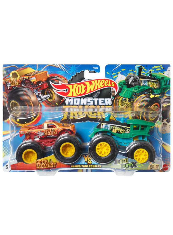 Hot Wheels Monster Trucks Demolition Doubles Spur of the Moment VS Loco Punk (HLT63)