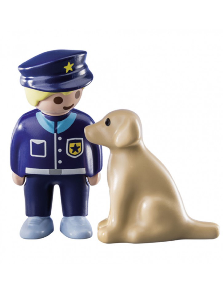 Figurina Playmobil(r) 1.2.3 Police Officer with Dog (70408)
