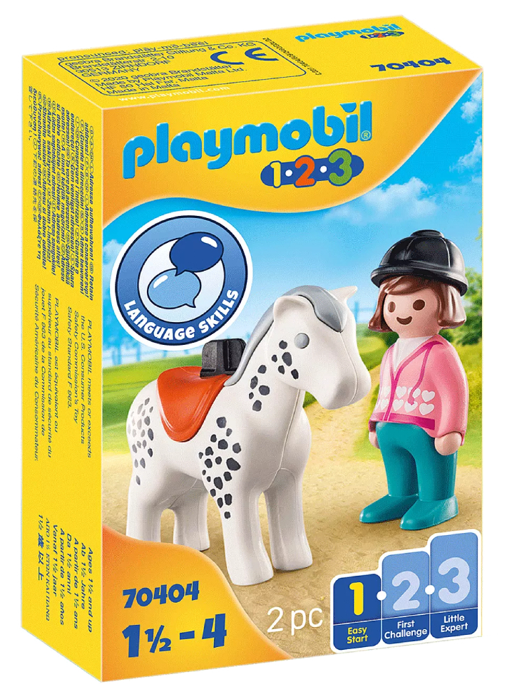 Figurina Playmobil(r) 1.2.3 Rider with Horse (70404)