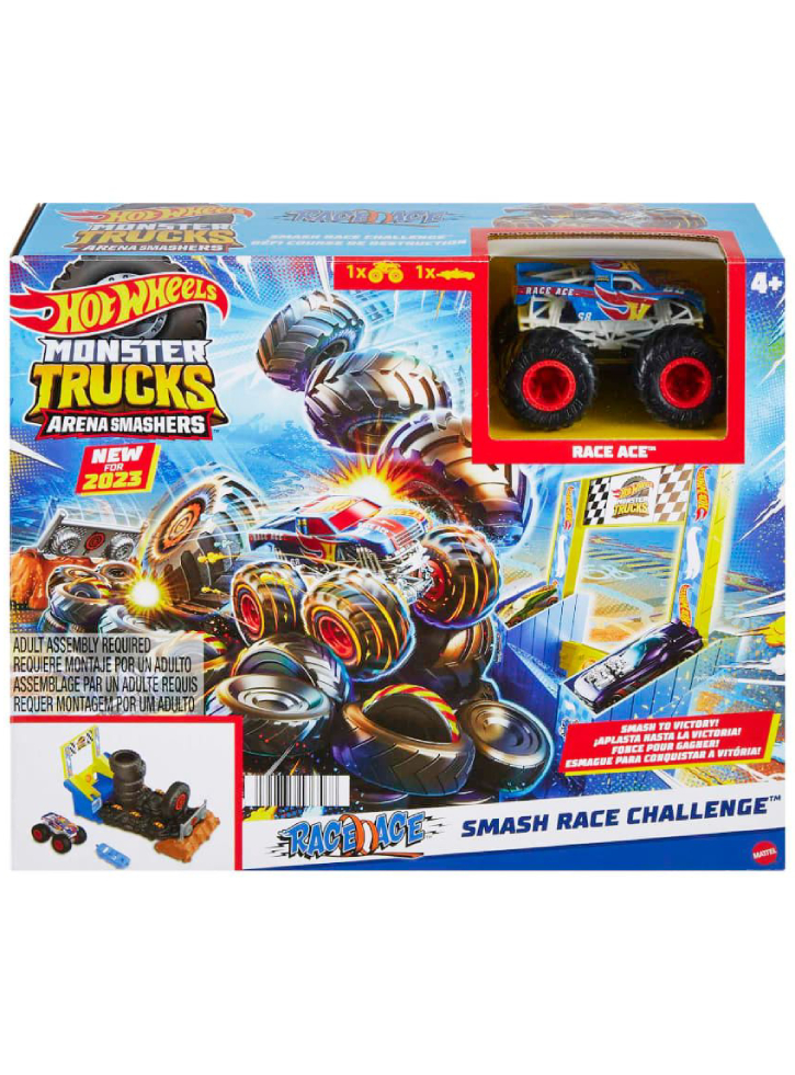 Set Hot Wheels Monster Trucks Arena Smashers Race Ace Smash Race Challenge (HNB89)