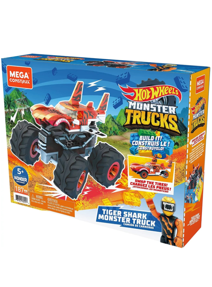Mega Hot Wheels Monster Trucks Building Sets Tiger Shark Monster Truck (GVM26)