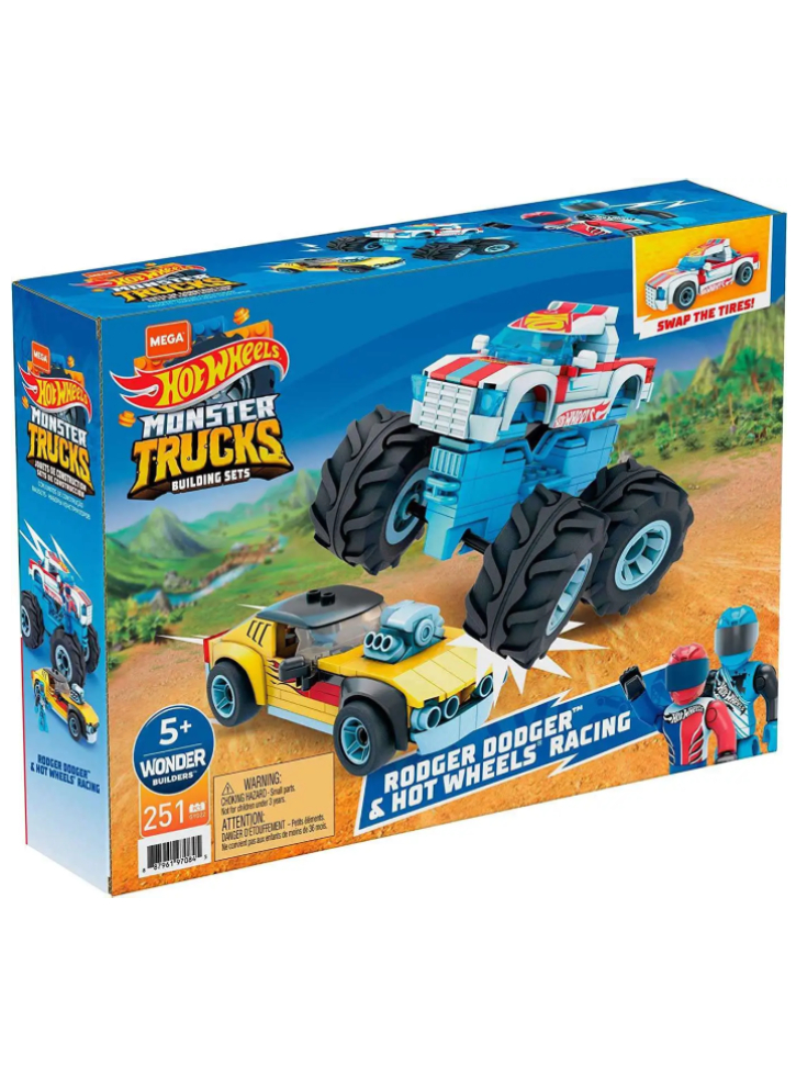 Mega Hot Wheels Monster Trucks Building Sets Rodger Dodger Hot Wheels Racing (GYG22)