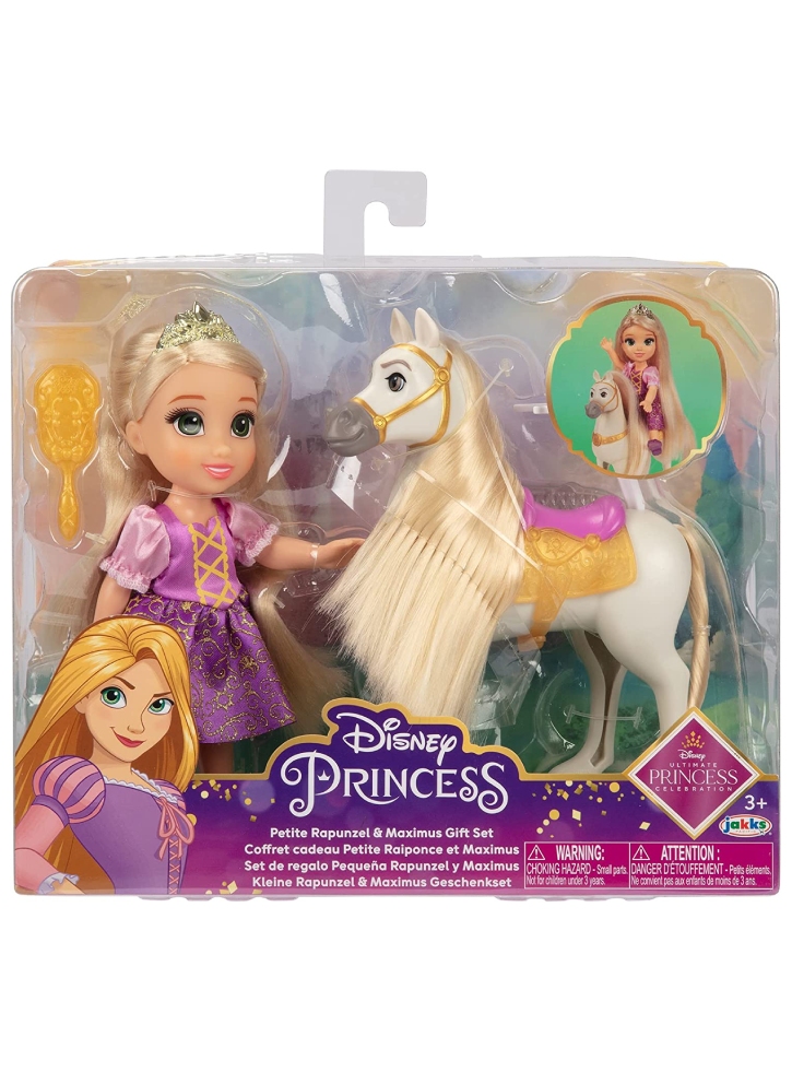 Papusa Petite Rapunzel & Maximus 15cm (221584)