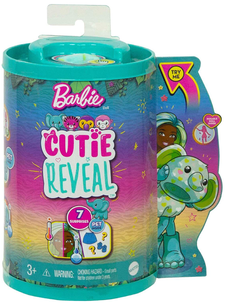 Papusa Barbie Cutie Reveal Chelsea Jungle Series Elephant (HKR13)