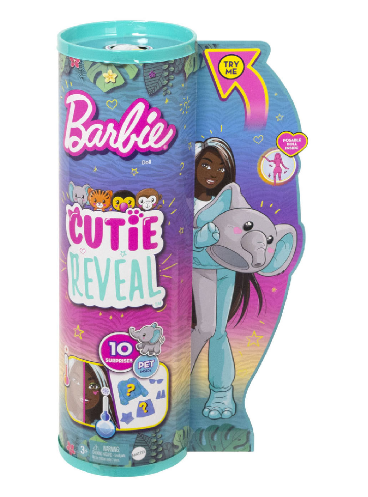 Papusa Barbie Cutie Reveal Jungle Serie Elephant (HKP98)