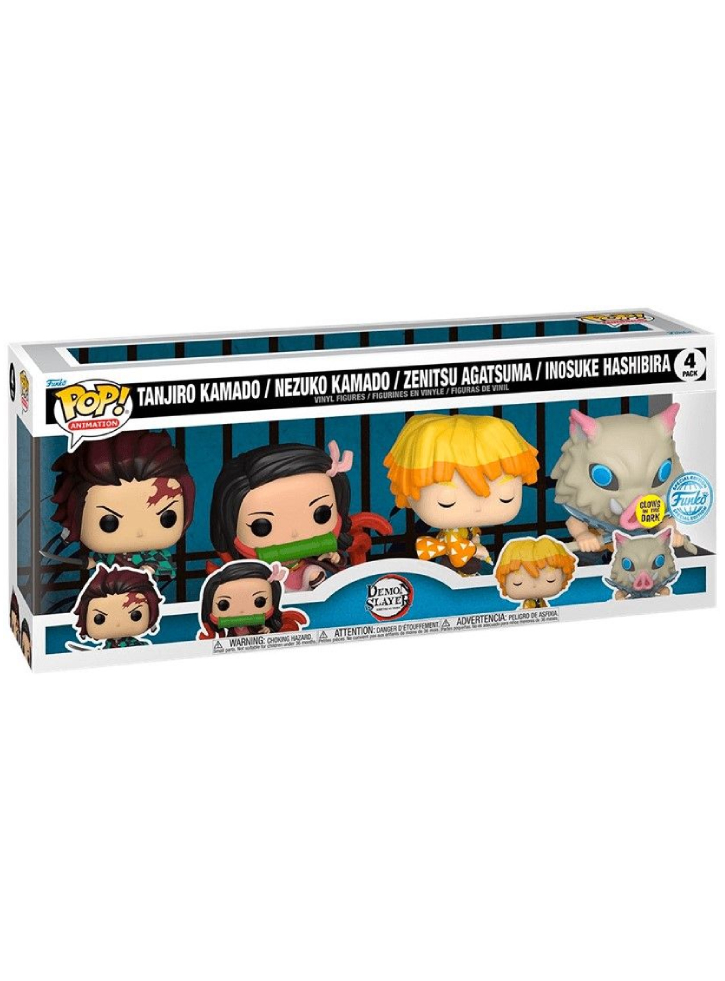 Set 4 Figurine Funko Pop Animation Demon Slayer (Glows in the Dark)